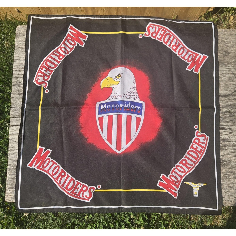 Vintage Easy Riders Motorcycle Bandana 50/50 fabric distressed "American Glory"